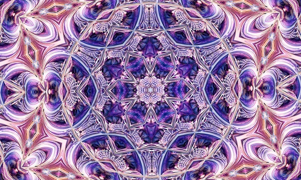 Lindo Retrato Caleidoscopio Flor Con Colores Azul Púrpura Gris —  Fotos de Stock