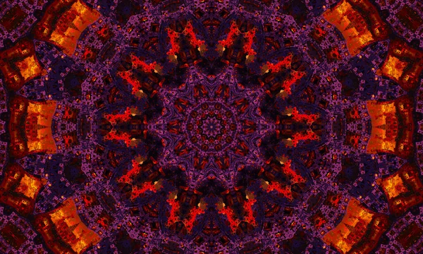 Μωβ Και Ματζέντα Floral Kaleidoscope Σχεδιασμός Σχέδιο Καλειδοσκοπίου Για Την — Φωτογραφία Αρχείου