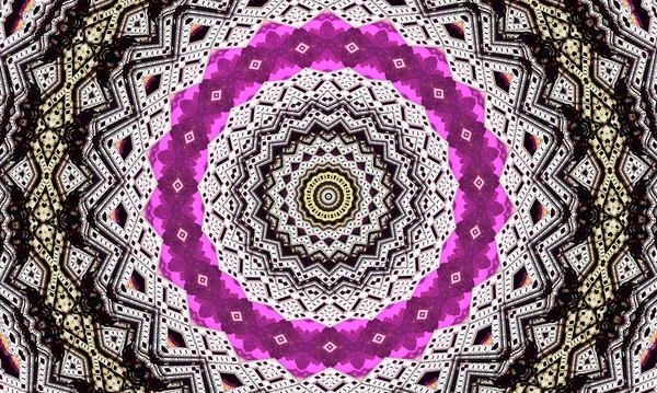 Roxo Repetindo Flor Ornamentado Mandala Fundo Padrão Abstrato Ornamento Simétrico — Fotografia de Stock