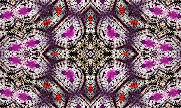 Purple Repeating Flower Ornate Mandala Pattern Background Abstract Symmetrical Ornament — Stock Photo, Image