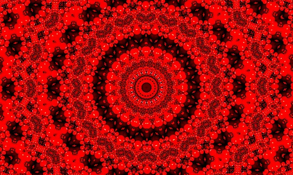 Żywy Czerwony Fraktal Kalejdoskop Cyfrowe Grafiki Dla Kreatywne Projektowanie Graficzne — Zdjęcie stockowe