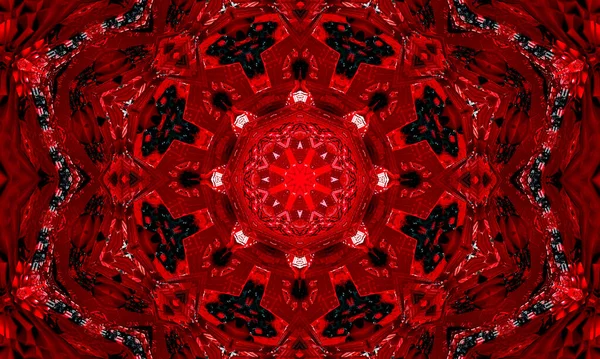 Horror Roșu Stea Caleidoscop Model Tapet Design — Fotografie, imagine de stoc