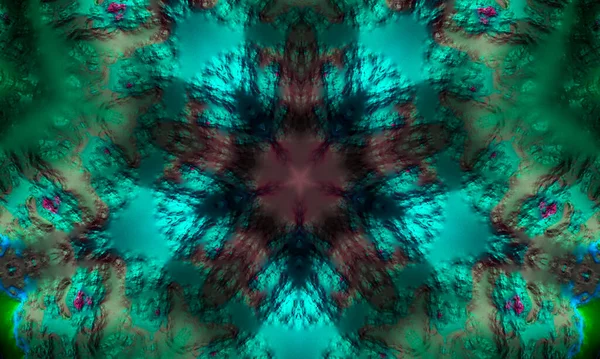 Mystic Znamení Kaleidoskop Pozadí Keltský Uzel Tvar Zelená Černá Magie — Stock fotografie