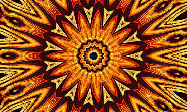 星の万華鏡の背景 美しい多色万華鏡のテクスチャ ユニークな万華鏡のデザイン ユニークな形状 素晴らしい質感 オレンジ抽象的なパターン — ストック写真