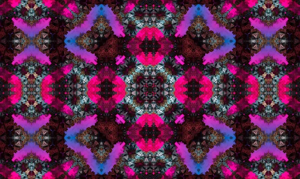 Magenta Nahtloses Muster Mit Kreuz Violettes Kaleidoskop — Stockfoto