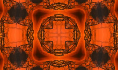 Mimari turuncu plan arka planı. Turuncu kaleydoskop, modern resim.