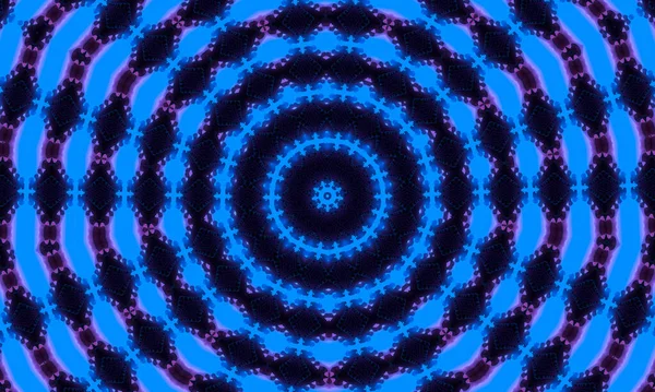 Neon Cyan Tiefblau Mit Lila Schatten Kaleidoskop — Stockfoto