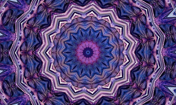 Cute Flower Kaleidoscope Portrait Purple Blue Grey Colors — Stock Photo, Image