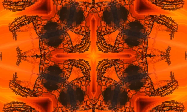 Architectural Orange Blueprint Background Orange Kaleidoscope Modern Illustration — Stock Photo, Image