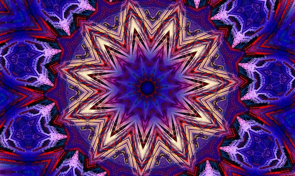 Tło Kalejdoskopu Purple Star Piękna Wielobarwna Faktura Kalejdoskopu Unikalny Projekt — Zdjęcie stockowe