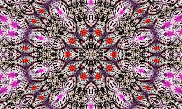 Purple Repeating Flower Ornate Mandala Pattern Background Abstract Symmetrical Ornament — Stock Photo, Image