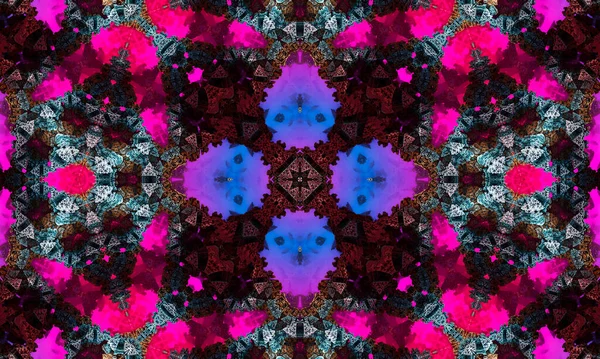 Magenta Nahtloses Muster Mit Kreuz Violettes Kaleidoskop — Stockfoto