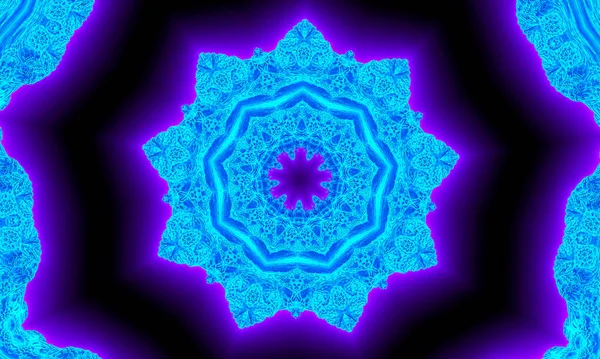 Blauer Marineblauer Kaleidoskopmuster Abstrakter Hintergrund Kreismuster Abstrakte Fraktale Kaleidoskophintergründe Abstrakte — Stockfoto