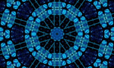 Çok koyu mavi yuvarlak, parlak çerçeve arka plan. Teknoloji geçmişi