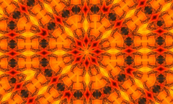 Arkitektonisk Orange Ritning Bakgrund Orange Kalejdoskop Modern Illustration — Stockfoto