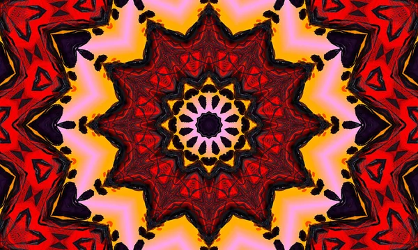 Red Circular Wave Glow Kaleidoscope Flower Abstract Background Your Business — Stock Photo, Image