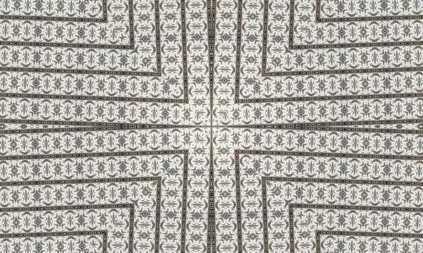 Mosaico Sin Costuras Caleidoscopio Hojas Monocromáticas Tarjeta Batik Gris Caleidoscopio — Foto de Stock