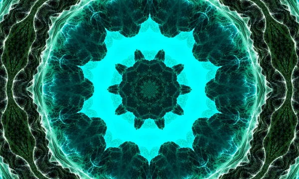 Derin Nefrit Yıldızı Kaleydoskop Nefrit Gölgelerindeki Geometrik Elementlerin Soyut Modası — Stok fotoğraf