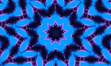 Mor gölge kaleydoskoplu neon cyan koyu mavi.