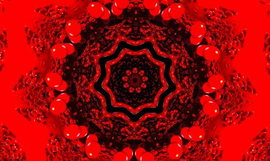 Kırmızı parıldayan çiçek desenli bir arkaplan.