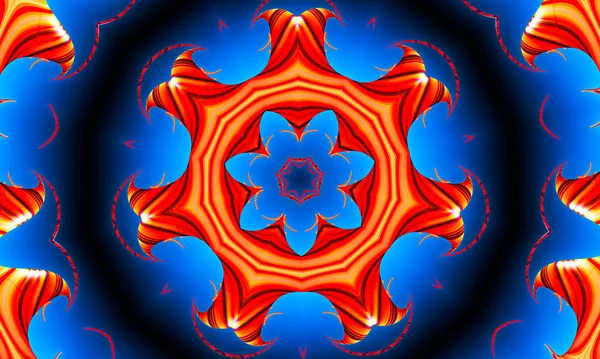 Pomarańczowe Promienie Gwiazd Niebieskim Wzorze Retro Teksturowanym Abstrakcyjne Unikalne Tło — Zdjęcie stockowe