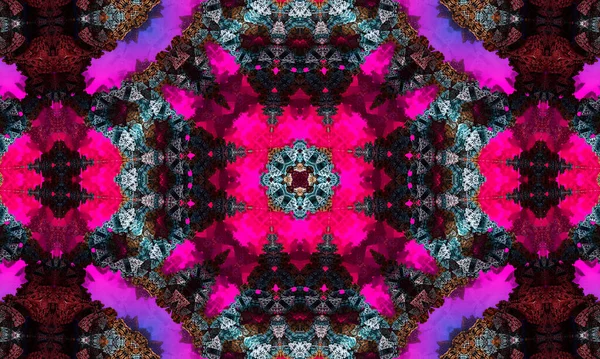 Magenta Nahtloses Muster Mit Kreuz Violettes Kaleidoskop — Stockfoto