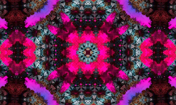 Magenta Seamless Pattern Cross Purple Kaleidoscope — Stock Photo, Image