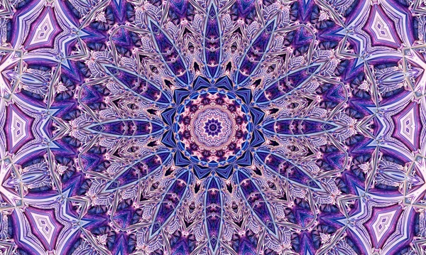 Lindo Retrato Caleidoscopio Flor Con Colores Azul Púrpura Gris —  Fotos de Stock