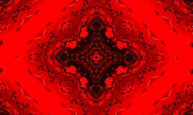 Siyah arka planda parlayan din haçı. kaleyidoscop deseni.