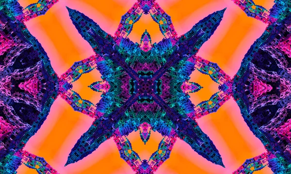 Retro Pink Blue Orange Pattern Geometric Shapes Scrapbooking Colorful Mosaic — Stock Photo, Image