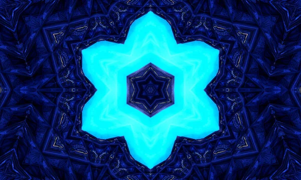 Alempi Gzhel Deco Pyöreä Mandala Design Koriste Elementtejä Indigo Sininen — kuvapankkivalokuva