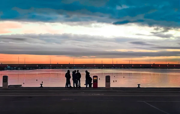 Port of Imperia at sunset — Stock Photo, Image