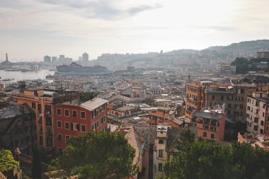 Liguria, İtalya 'da Cenova şehrinin silueti