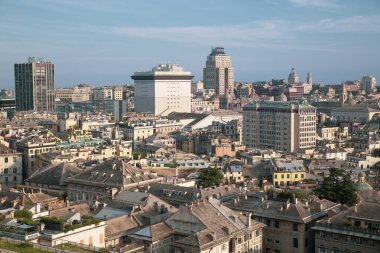 Liguria, İtalya 'da Cenova şehrinin silueti