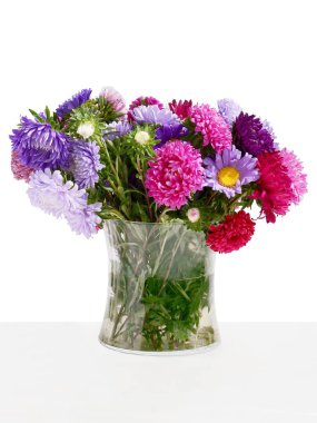 posy of pretty multicolor asters from a garden