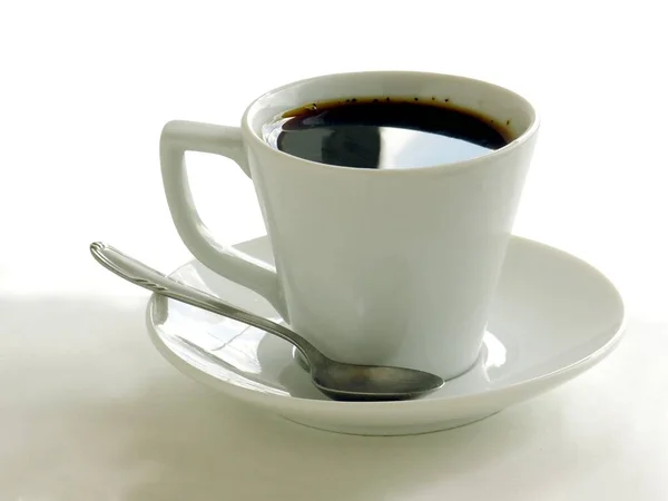 Kopje Warme Koffie Als Dessert Lunch — Stockfoto