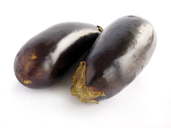 紫茄子植物作为美味蔬菜的特写 — 图库照片