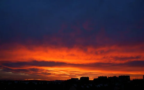 Mehrfarbig Schöne Aussicht Auf Den Sonnenuntergang Abend — Stockfoto