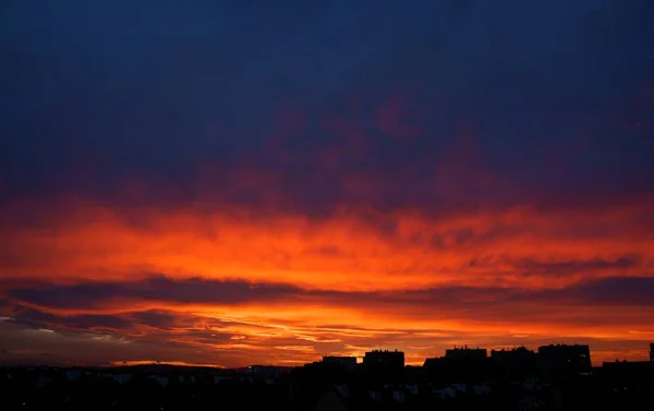 Multicolor Gyönyörű Kilátás Naplemente Este Festői — Stock Fotó