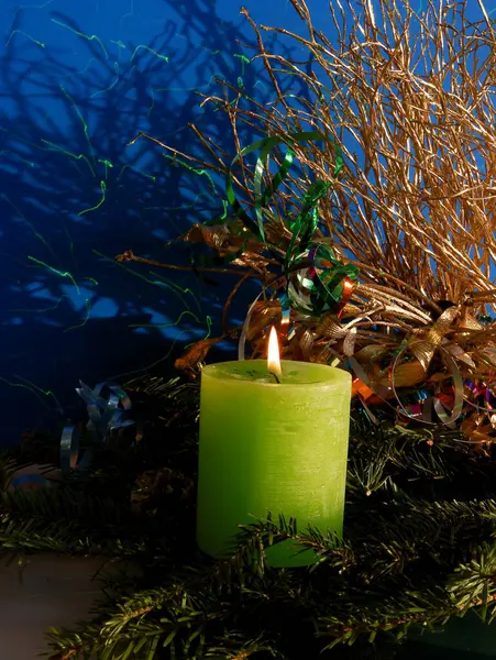 Vela Árbol Navidad Adornos — Foto de Stock