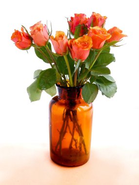 Bir demet güzel turuncu gül yakın