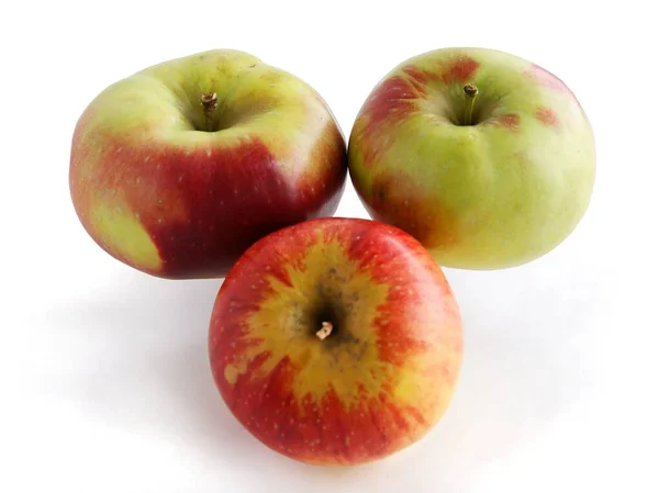 Smakelijke Zoete Veelkleurige Appels Close — Stockfoto