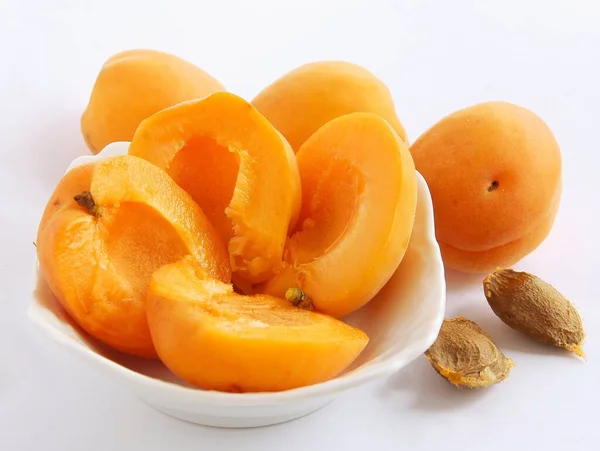 Leckere Orange Gefärbte Aprikosen Als Köstliche Früchte — Stockfoto