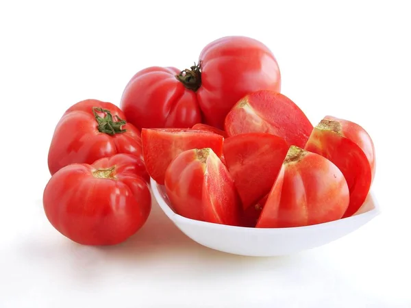 Saboroso Tomates Vermelhos Salada Perto — Fotografia de Stock