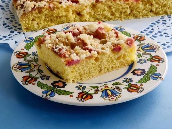 Torta saborosa com ruibarbo — Fotografia de Stock