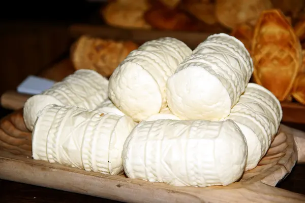 Fresh sheep milk cheese called oscypek — ストック写真