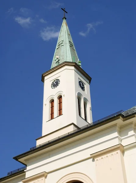 Torre de iglesia protestante en la ciudad de USTRON Fotos De Stock Sin Royalties Gratis