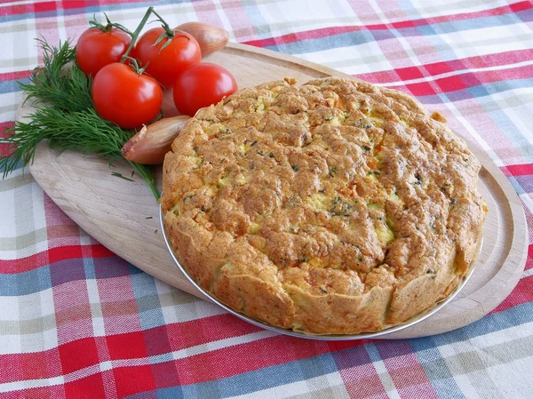 Baked vegetable cake as vegetarian meal — Stock Photo, Image