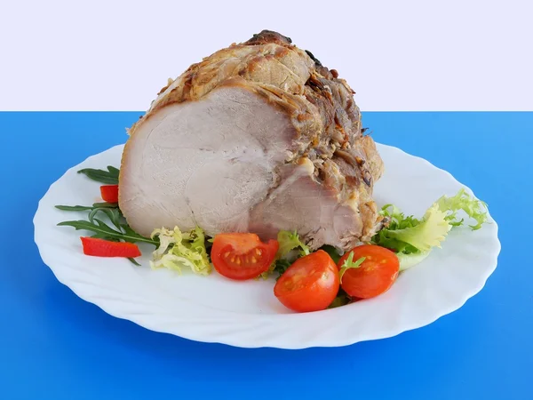 美味的、 自制的猪肉火腿 — 图库照片