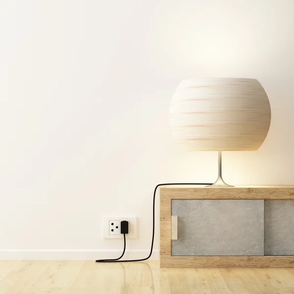 Lámpara blanca en gabinete decorar — Foto de Stock